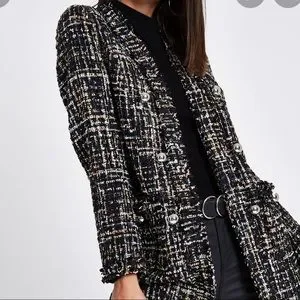 River island deals black boucle jacket
